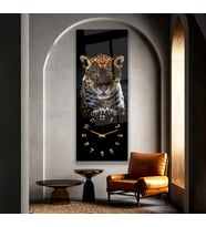 Saatli Leopar Cam Tablo
