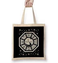 Lost Dharma Initiative Christmas Snow Logo Bez Çanta Uzun Saplı