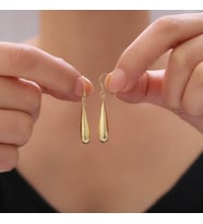 925 Ayar Gümüş Sallantılı Damla Küpe (Gold)