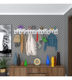 Kenzlife elbise askılığı karayemiş4 byz 26*152*12 vestiyer portmanto askı askılık 16 adet askı (Karışık)