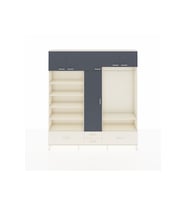 Arges Dolap 18 Raflı 4 Çekmeceli Tek Askılı 220x30x243 Aytaşı-Antrasit/Aytaşı