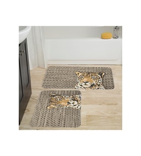 Rovigo Home Dijital Baskılı 2'li Banyo paspas Takımı RVG5001 (Bej)