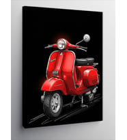 Kanvas Tablo Kırmızı Vespa ve Retro Şıklık