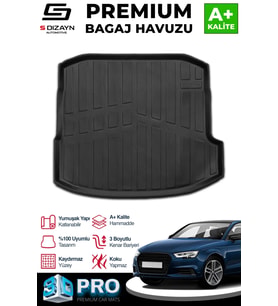 S-Dizayn Audi A3 Sedan 3D Pro Bagaj Havuzu 2020 Üzeri A+ Kalite