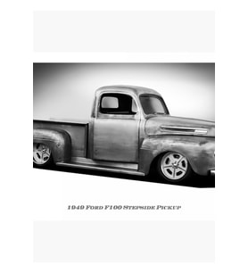 1949 Ford F1 Stepside Pickup Tablo Ahşap Poster Dekoratif