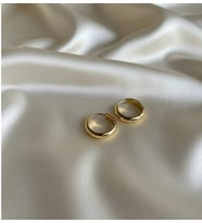 Çelik Mini Kalın Halka Küpe (Gold)