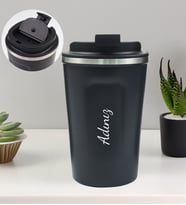 Kişiye Özel 350 ML Çelik Termos (Siyah)