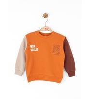 Erkek Bebek Pamuklu Orta Kalınlık Sweatshirt (Turuncu)