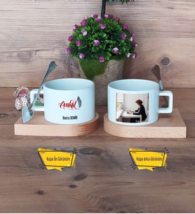 Avukat Kupa Bardak Ahşap Altlıklı Kısa Fotoğraflı Avukatlar Günü Hediyesi
