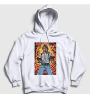 Presmono Unisex Beyaz Explosion Chuck Norris Kapüşonlu Sweatshirt 257171tt