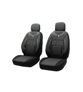 Dacia Uyumlu  Tek Kabin Pikap 1+1 Koltuk Kılıfı Füme - Siyah (Karışık)