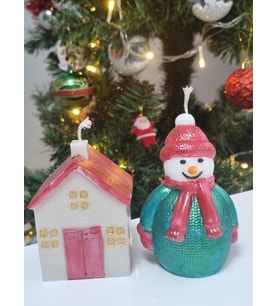Serenity Sanat Yılbaşı Mum 2li Hediyelik (Çok Renkli)