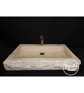 Sipahi Marble Traverten Eğimli Batarya Çıkışlı Lavabo