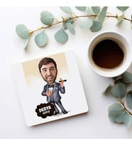 Kişiye Özel Efsane Patron Karikatürlü Bardak Altlığı