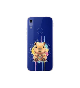 Honor 8A ile Uyumlu Splash Kapibara Tasarımlı Şeffaf Silikon Kılıf