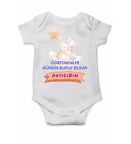 Öğretmenler Günün Kutlu Olsun Dayıcım Baskılı Çıt Çıtlı Body&Zıbın