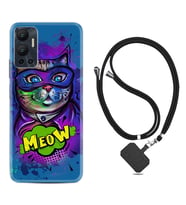 Infınix Hot 12 Kılıf Silikon Boyun Askılı İpli Desenli Silikon Super Meow 1715