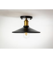RİOLİGHT RETRO13,RUSTİK MUTFAK,ODA,KOLİDOR İÇİN TEKLİ METAL SARKIT PLOFONYER AVİZE ÇAP:28CM (Siyah)