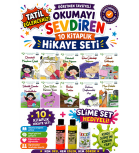 2.Sınıf Öğretmen Tavsiyeli Okumayı Sevdiren 32 Sayfa 10 Kitaplık Hikaye Seti-8 (Slime Set Hediyeli)