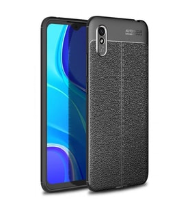 Xiaomi Redmi 9A Deri Görünümlü Silikon Siyah