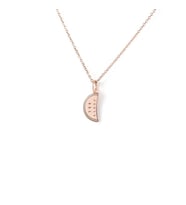 Kişiye Özel 925 Ayar Gümüş Minimalist Karpuz Dilimi Model Kolye (Rose)
