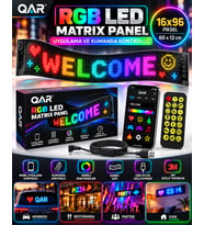 LED Matrix Panel Bluetooth Telefon Kontrollü Programlanabilir Yazı Resim Animasyon Gösteren RGB LED Ekran Panosu