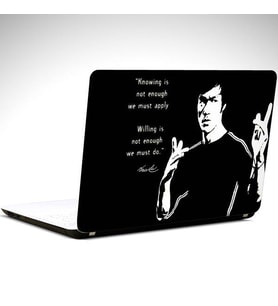Bruce Lee Siyah Beyaz Laptop Sticker 13 İnch (34X24CM)