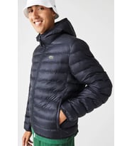Lacoste Thermore Certified Synthetic Fill Jacket Kapüşonlu Şişme Erkek Mont Lacivert
