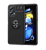 Xiaomi Redmi Note 12 5G Kılıf Zore Ravel Yüzüklü Silikon Kılıf (Siyah)