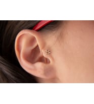 Onseva Kuyumculuk Çiçek Tragus Piercing Helix Kıkırdak 14 Ayar Altın