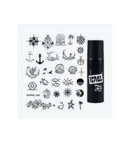 Bodrum City Pack Spray Tattoo Geçici Dövme Seti 30 Desen 1 Siyah Sprey