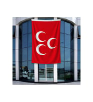 Kırmızı Üç Hilal Bayrağı 140gr Premium Raşel Kumaş 400x600cm