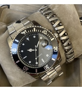 Zamanın Ötesinde Bir Stil: Hematit Bileklik ve Rolex Model Çelik Takvimli Erkek Kol Saati Erkeğe Hediye Babaya Kocaya Hediye Eşe Sevgiliye Hediye Kardeşe Arkadaşa Hediye Doğum Günü Hediyesi Yıldönümü Hediyesi