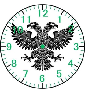 Çift Başlı Kartal Model Duvar Saati - Kartallı Saat