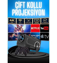 Taşınabilir Siyah Android Projektör, Wi-Fi Destekli, En Güncel Sürüm