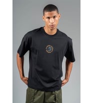 Maraton Oversize Erkek Bisiklet Yaka Siyah T-shirt