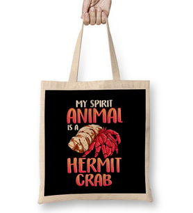My Spirit Animal Is a Hermit Crab Crustacean Pun Bez Çanta Uzun Saplı