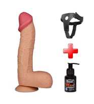 OdinsShop 28,5 cm Belden Bağlamalı Yeni Nesil Realistik Penis + Kemer + Kayganlaştırıcı Hediyeli