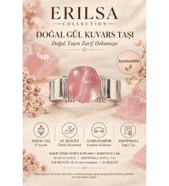 Sertifikalı Doğal Gül Kuvars Taşı Ayarlanabilir El İşçiliği Gümüş Renk Yüzük Boğa Terazi Balık