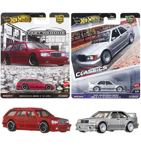 Hot Wheels Premium Mercedes Set - 1990 Mercedes Benz 190 E & Mercedes-Benz E 36 Amg (1/64)