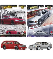 Hot Wheels Premium Mercedes Set - 1990 Mercedes Benz 190 E & Mercedes-Benz E 36 Amg (1/64)