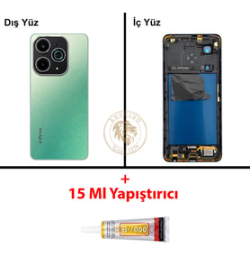 Infinix Hot 40İ Yeşil Uyumlu Orta Kasa + B7000 Yapıştırıcı Full Kasa Kapak Gövde Housing