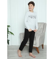 Akbeniz Erkek Çocuk Penye Pijama Takım 20417 (Gri)