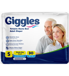 Giggles Hasta Bezi Yetişkin Bel Bantlı Tekstil Yüzey Küçük - Small (S) 30 Adet Tekli Pk