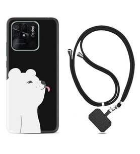 Xiaomi Poco X3 Pro M4 Pro X4 Pro C40 10C Kılıf Boyun Askılı Silikon Panda Sevimli 1738