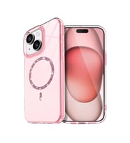 İphone 15 Plus Live Diamond Magsafe Kapak - Pembe