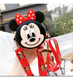 Mickey Mouse Minnie Mouse Tasarım Silikon Omuz Askılı Çanta