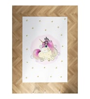 MEKTA HOME BEBEK VE ÇOCUK ODASI Yıldızlı Unicorn Desenli Halı