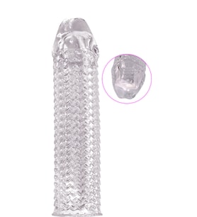 Xise Phil 16.5 Cm Şeffaf Görünümlü Tırtıklı Penis Kılıfı
