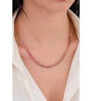  GÜMÜŞ ROSE BRONZ RENKLİ ZİRKON TAŞLI Damla KOLYE 